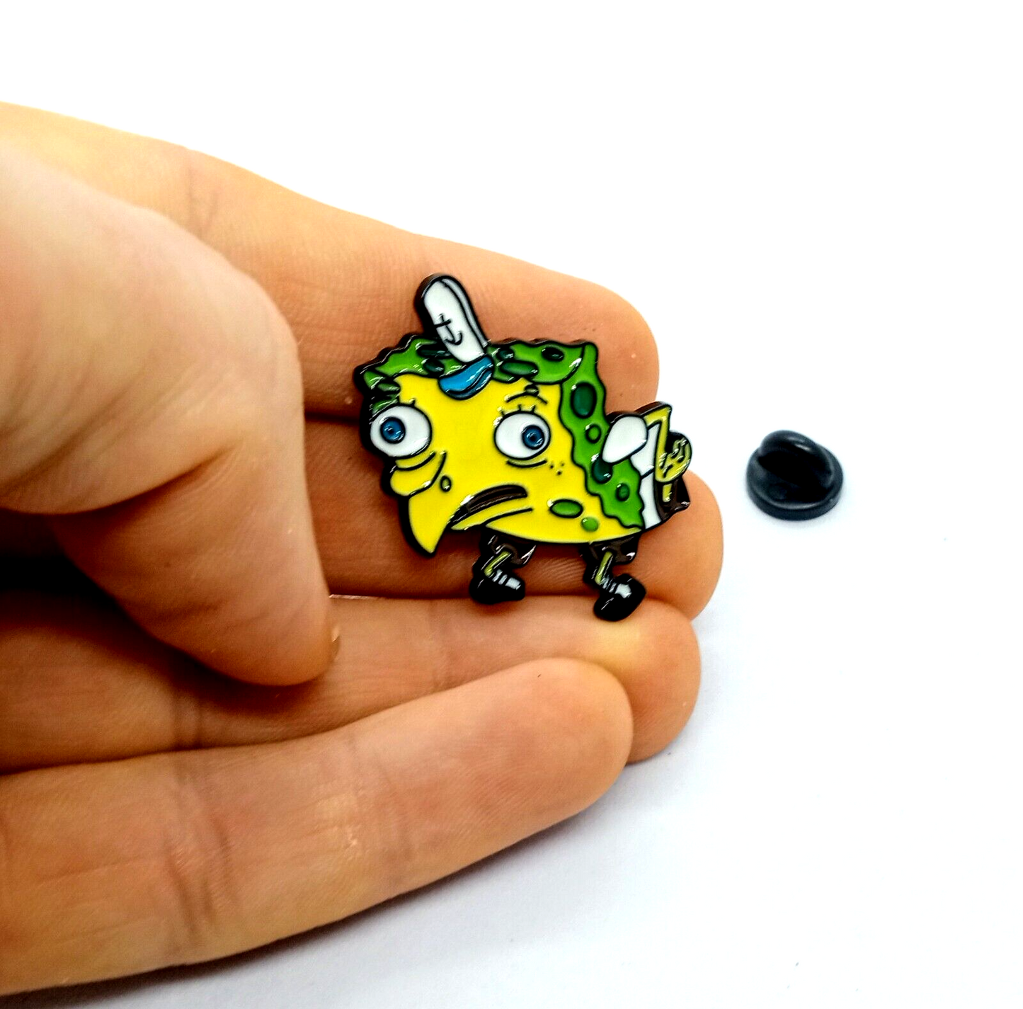 SPONGEBOB SQUAREPANTS PIN Humorous Back Pain Nickelodeon Gift Cartoon Brooch