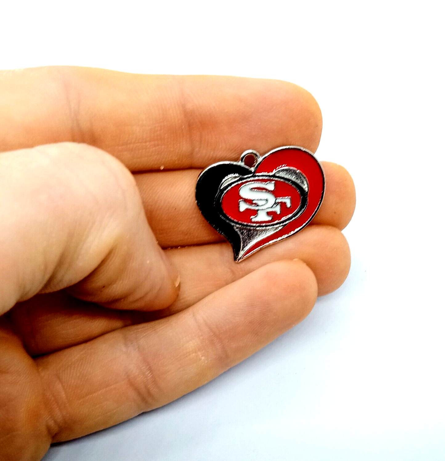 SAN FRANCISCO 49ERS HEART CHARM (x1) Big Discounts for Multiple - NFL Pendant