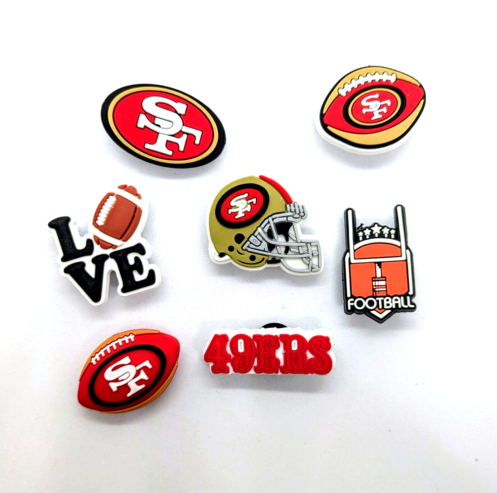 SAN FRANCISCO 49ERS SHOE CHARMS (7pcs) Football Team Cool Gift Accessories