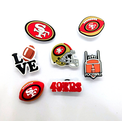 SAN FRANCISCO 49ERS SHOE CHARMS (7pcs) Football Team Cool Gift Accessories