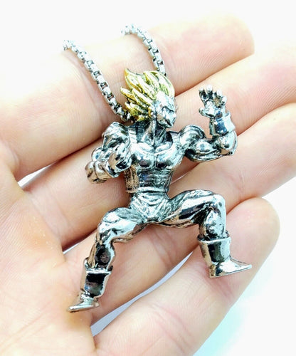 DRAGON BALL Z NECKLACE (Gold Hair) Vegeta Goku Gohan Pendant Anime