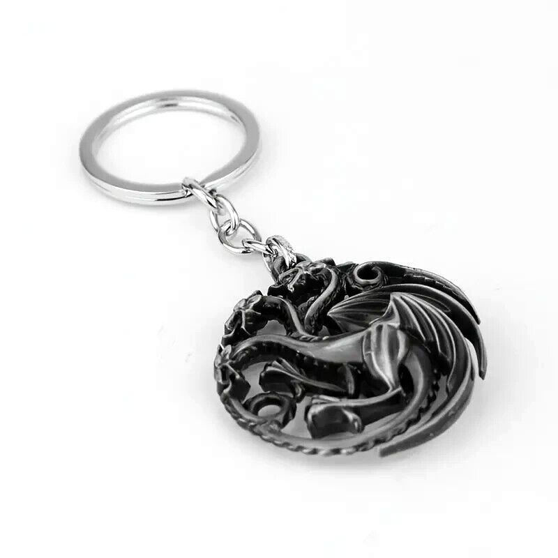 GAME OF THRONES KEYCHAIN House Targaryen Sigil Fire & Blood Dragons Keyring