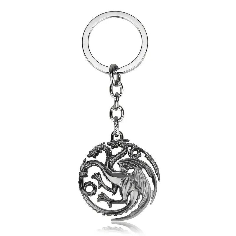 GAME OF THRONES KEYCHAIN House Targaryen Sigil Fire & Blood Dragons Keyring