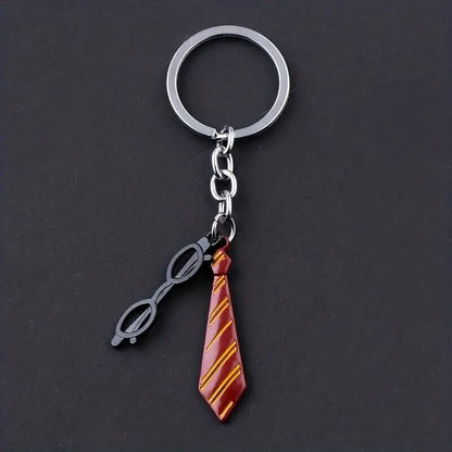 HARRY POTTER GLASSES & TIE PIN Eyeglasses Necktie Key Chain/Keyring (Cool Gift!)