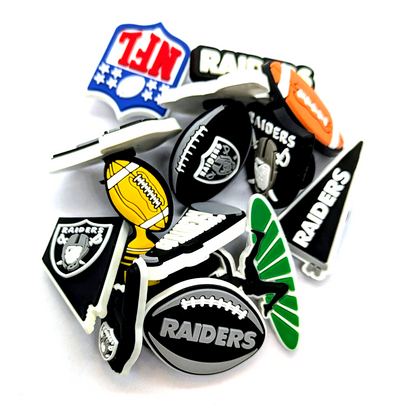 LAS VEGAS RAIDERS SHOE CHARMS (14pcs) Football Cool Gift Accessories Set Lot