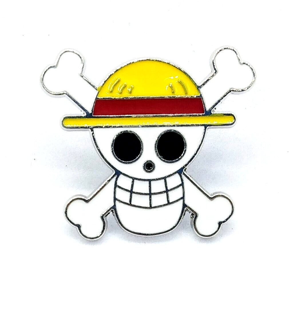 ONE PIECE PIN Jolly Roger Luffy Pirate Ace Logo Anime Gift Lapel Enamel Brooch