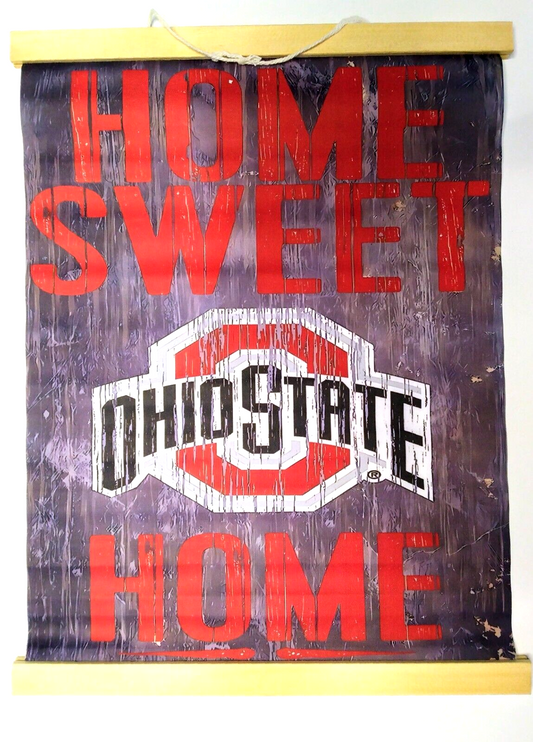 OHIO STATE "HOME SWEET HOME" SIGN 16"x12" Wooden Frame/Painted Canvas Modern