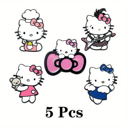 HELLO KITTY COSTUME PIN SET (5pcs) Professions Gift Enamel Lapel Brooch Lot