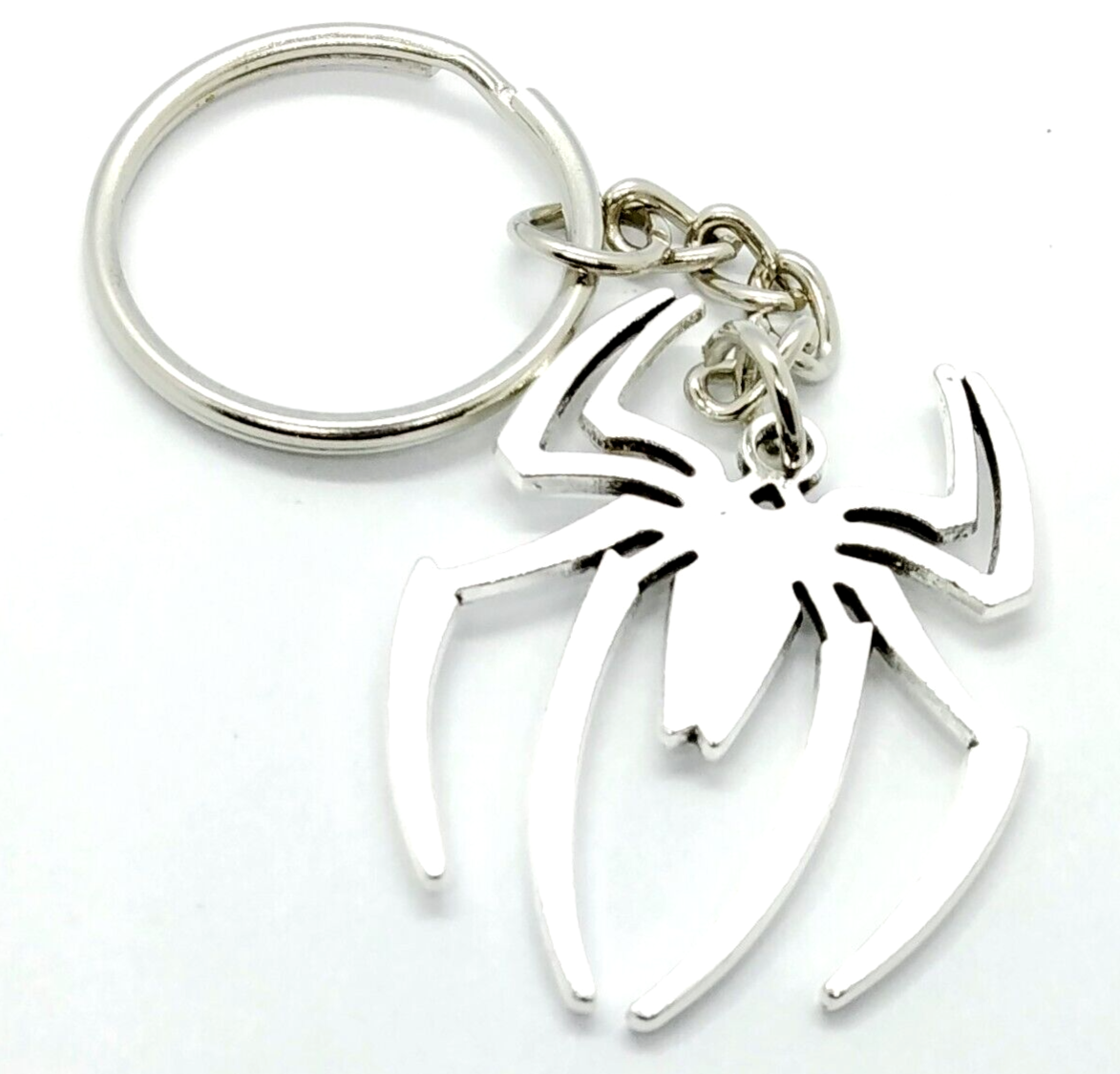 SPIDER-MAN KEYCHAIN Silver Spider Logo Key Chain/Keyring