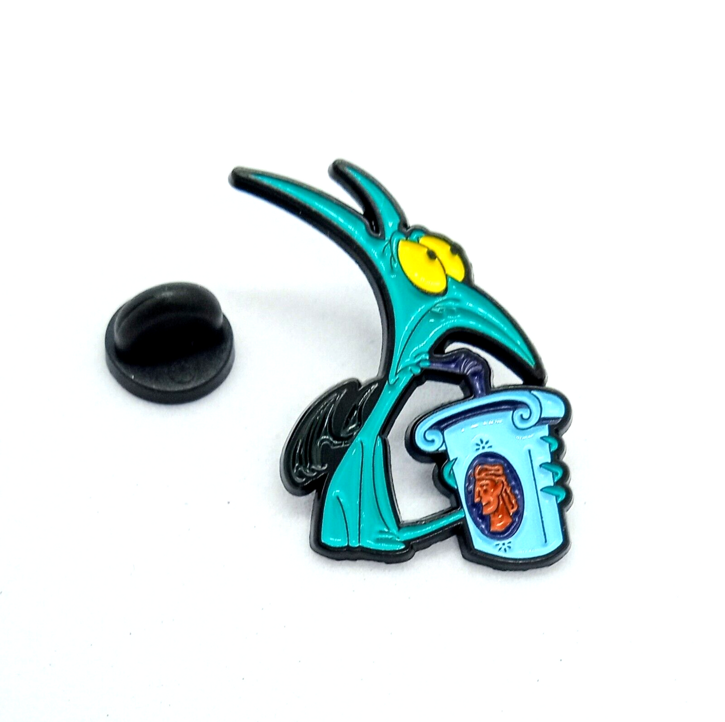 PANIC (HERCULES) PIN Disney's Green Demon Cartoon Drinking Soda Enamel Brooch