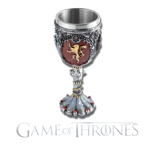 GAME OF THRONES CHALICE Silver House Sigil Goblet Cup Fantasy Glass (Cool Gift!)