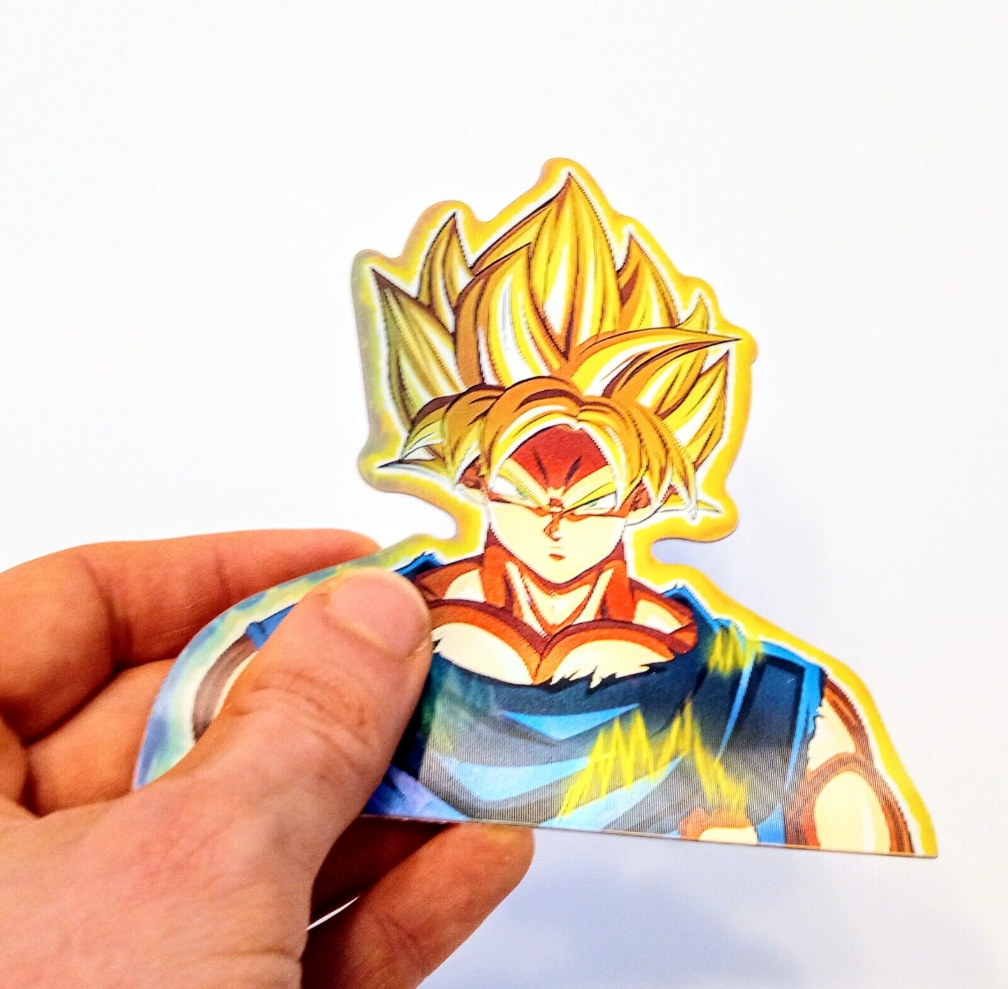 DRAGON BALL Z STICKER (1pcs) Large Tri-Color Goku Die-Cut DBZ Anime (See Video)