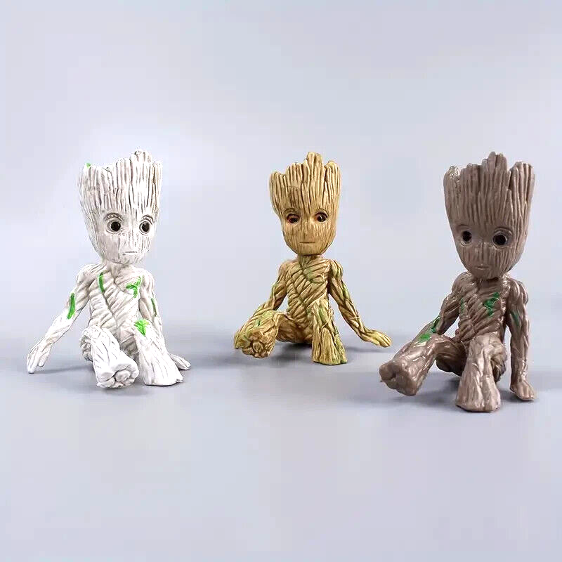 GROOT FIGURINES (3pcs) Marvel Guardians of the Galaxy Miniature Display Statues