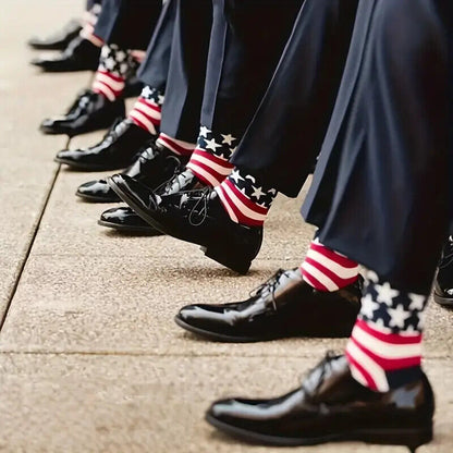 PATRIOTIC SOCKS American USA Flag July 4th Stars & Stripes Design Long Unisex