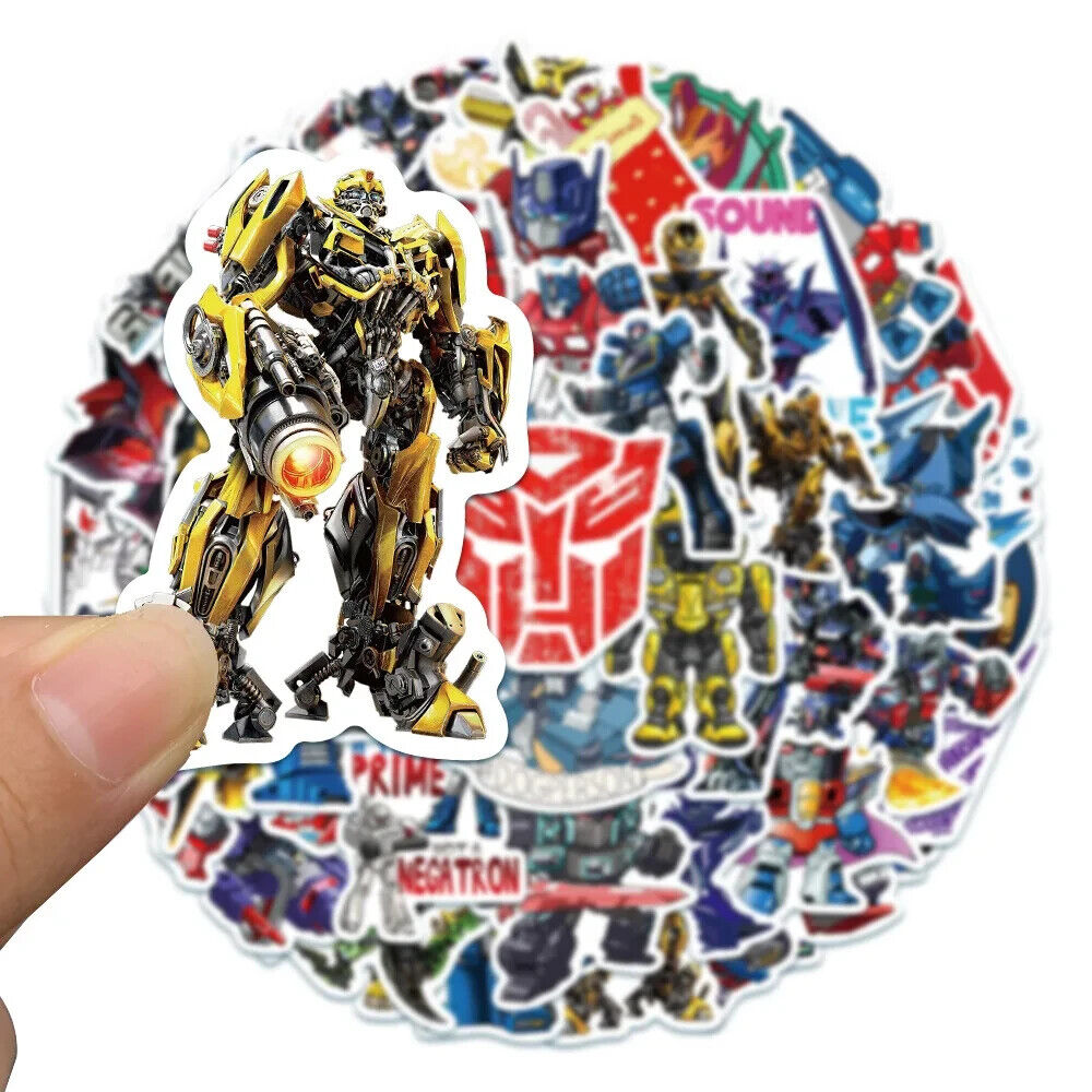 TRANSFORMERS STICKERS (50pcs) Fifty Unique Die-Cut Decal w/ Autobots Decepticons