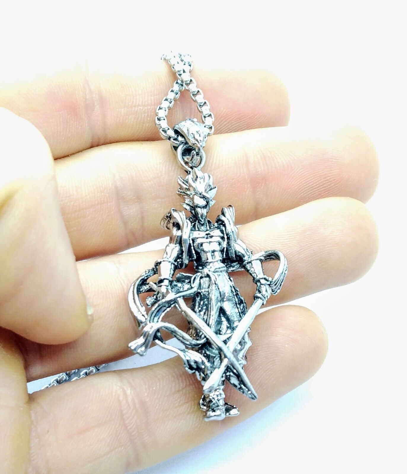 DRAGON BALL Z NECKLACE Silver Swords Vegeta Goku Gohan Pendant Anime