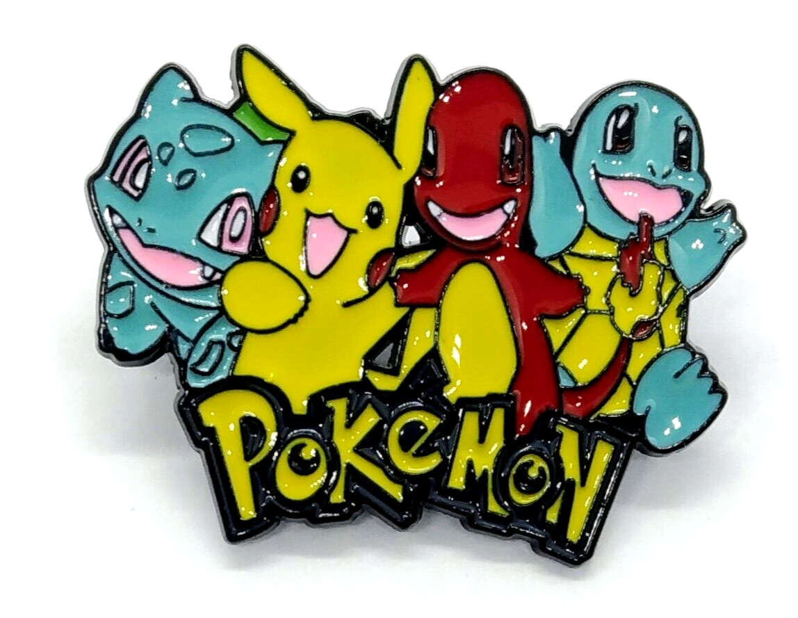 POKEMON PIN Pikachu, Charmander,  Bulbasaur, Squirtle Enamel Brooch Lapel Hat