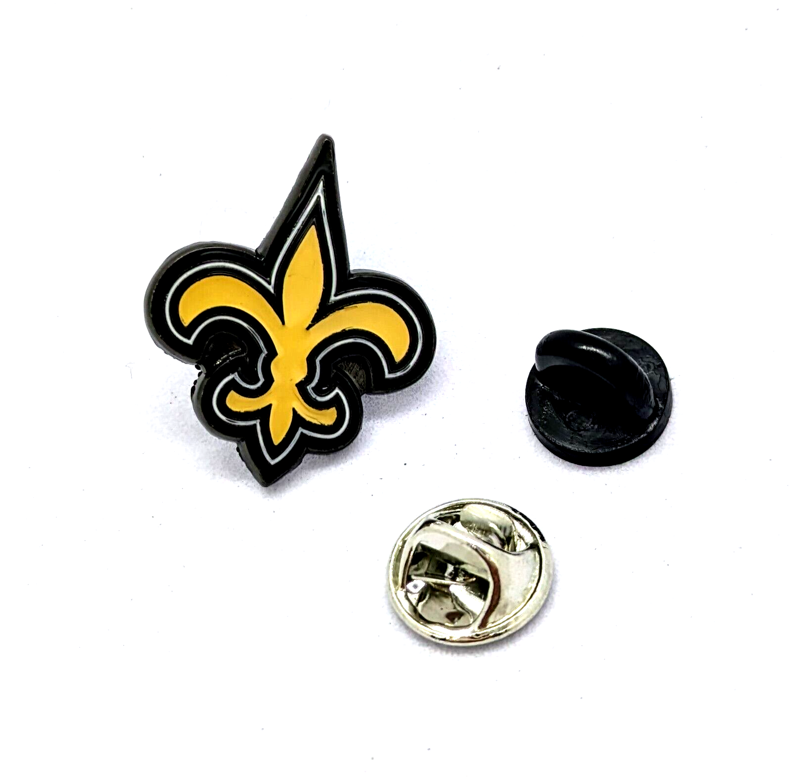 NEW ORLEANS SAINTS PIN Football NFL Team Black Backed Gift Enamel Lapel Brooch