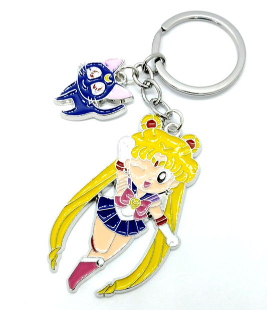 SAILOR MOON + LUNA KEYCHAIN Pendant Key Chain/Keyring Anime (Perfect Gift!)