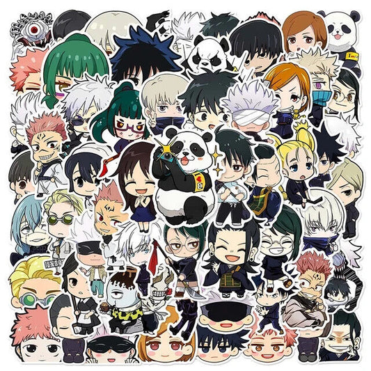 JUJUTSU KAISEN STICKERS (50pcs) Fifty Unique Die-Cut Glossy Anime/Manga Decal