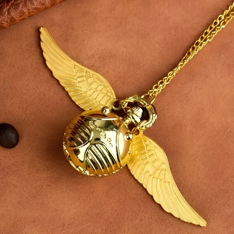 GOLDEN SNITCH POCKET WATCH Harry Potter Quidditch Round Quartz Pointer Gift