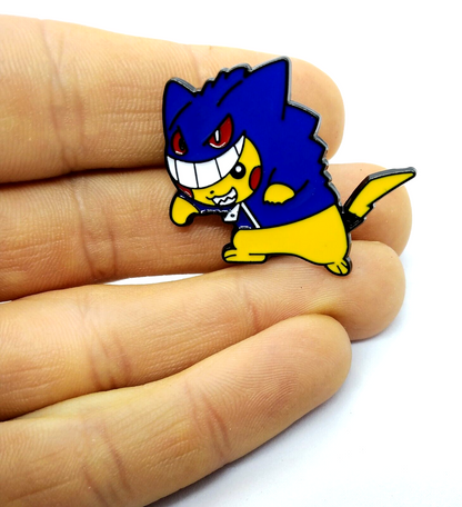 PIKACHU GENGAR PONCHO PIN Pokemon Dressed Wear Costum Hoodie Anime Enamel Brooch