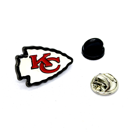 KANSAS CITY CHIEFS PIN Football NFL Team Black Backed Gift Enamel Lapel Brooch