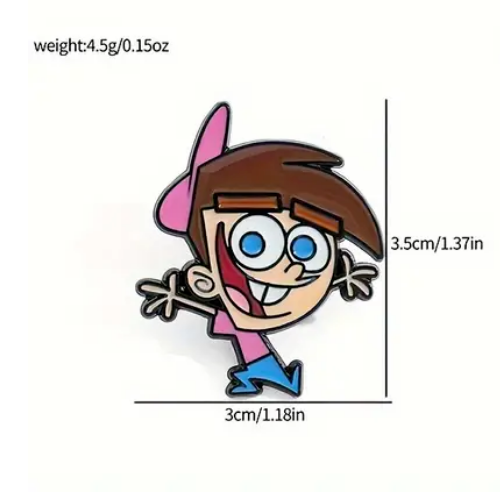 TIMMY TURNER PIN Fairly OddParents Cartoon 90s Retro Toon Enamel Lapel Brooch