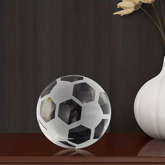 CRYSTAL SOCCER BALL Decoration Display Sports Athlete Transparent Home Decal