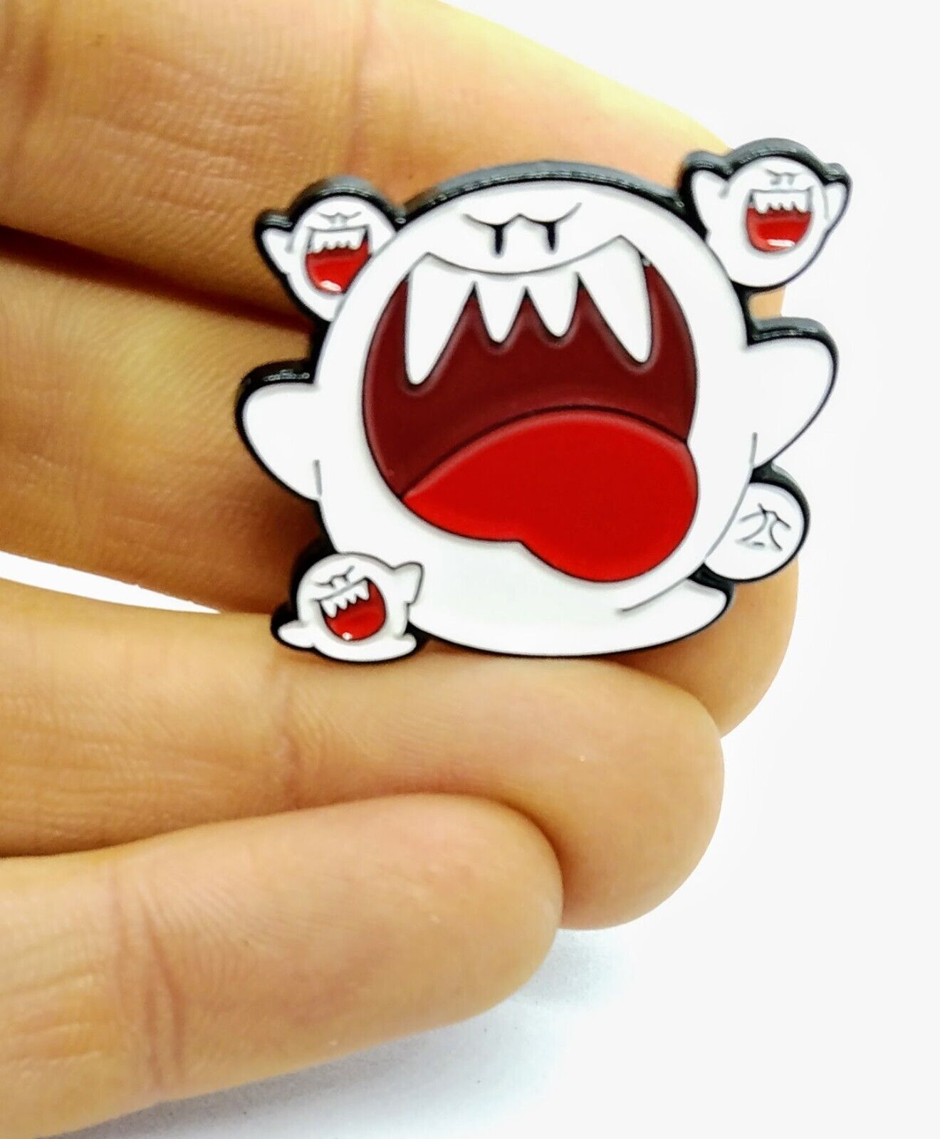 BOO PIN Super Mario Bros Spooky Ghost Big Boo Enamel Brooch Cartoon