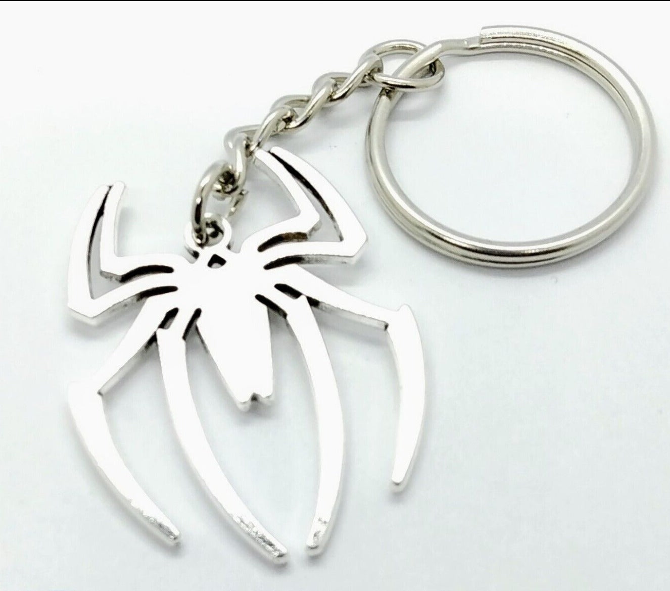 SPIDER-MAN KEYCHAIN Silver Spider Logo Key Chain/Keyring