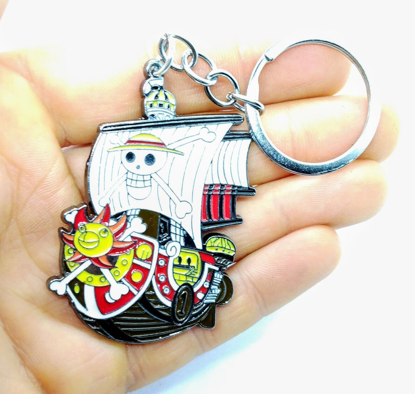 ONE PIECE THOUSAND SUNNY SHIP KEYCHAIN Luffy Pirate Ace Anime Key Chain/Keyring