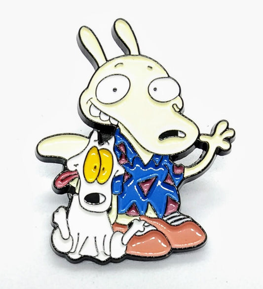 ROCKO'S MODERN LIFE PIN Retro Cartoon Toon 90s 1990s Gift Enamel Lapel Brooch