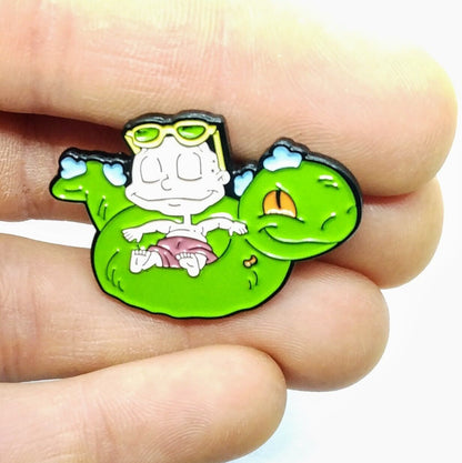 TOMMY PICKLES PIN Reptar Innertube Rugrats Cartoon Toon 90s 1990s Lapel Brooch