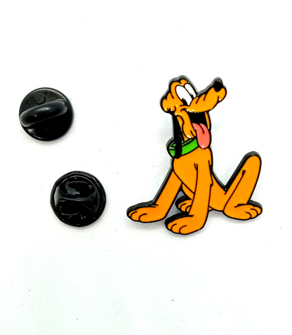 PLUTO PIN Disney's Loveable Dog Happy Glance Classic Cartoon Enamel Lapel Brooch