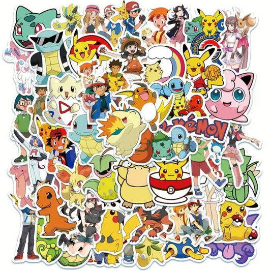 POKEMON STICKERS (50pcs) Fifty 50 Classic Die-Cut Anime Stickers