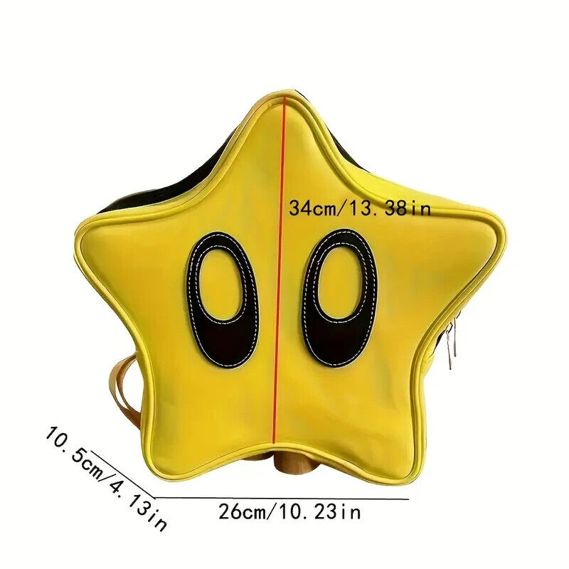 SUPER STAR BACKPACK Mario Bros. Yellow Video Game Themed Kid's School Back Pack