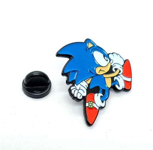 SONIC THE HEDGEHOG PIN Classic Sega Video Games &Movies Gift Enamel Lapel Brooch