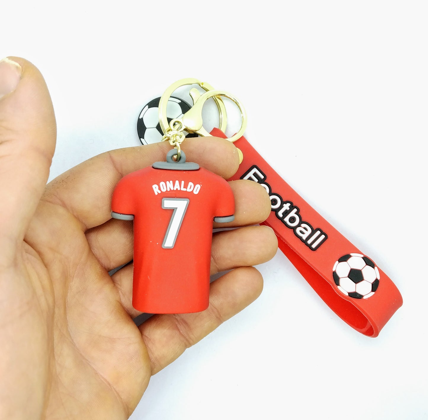 CHRISTIANO RONALDO KEYCHAIN Soccer/Football Man U Jersey Pendant Key Chain