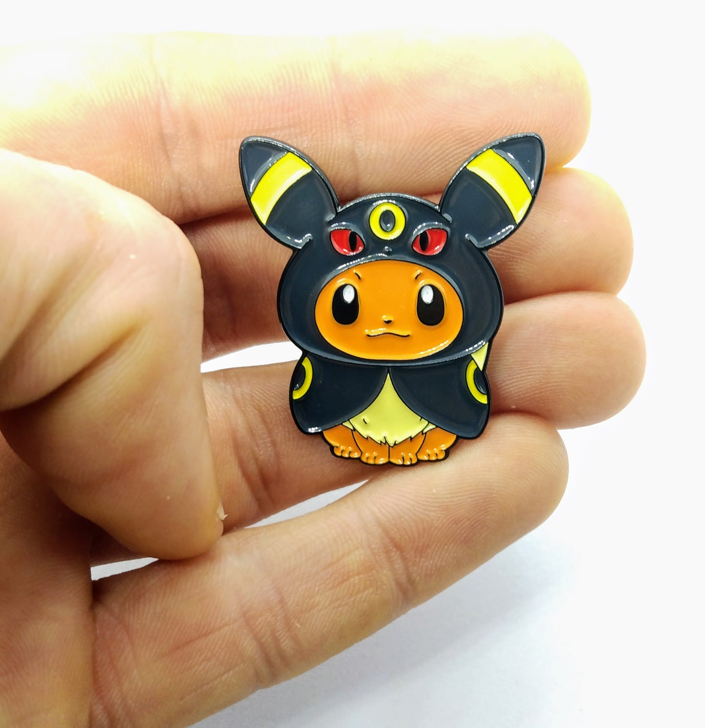 EEVEE WEARING UMBREON PONCHO PIN Pokemon Eeveelutions Anime Enamel Lapel Brooch