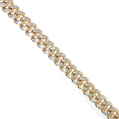 24 INCH - Gold 13mm Straight Gem Link Chain Necklace