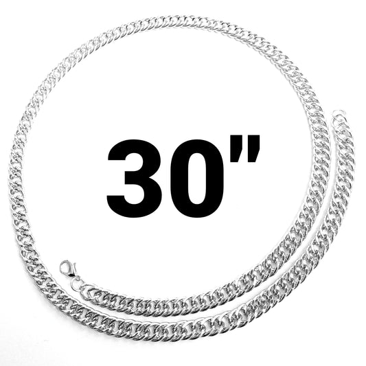 30 INCH - Silver 9.5mm Link Chain Necklace