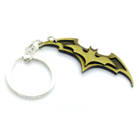 BATMAN KEYCHAIN Gold Bat Logo Key Chain/Keyring Metal Pendant