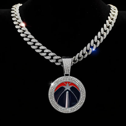 WASHINGTON WIZARDS GEM NECKLACE Silver Bling NBA Basketball Hip Hop Pendant & 20"-28" Chain