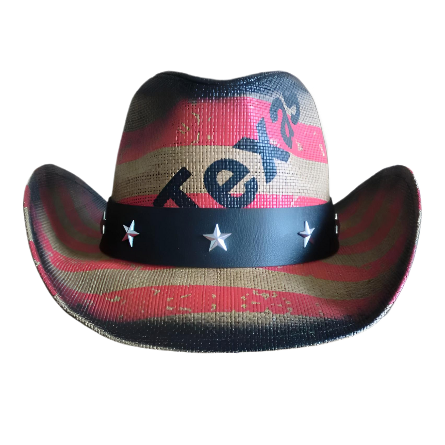 STRAW COWBOY HAT Men & Woman Adult Size - Texas Print