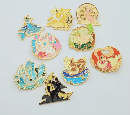 EEVEELUTION PIN SET (9pcs) Pokemon - All Nine Eeveelutions Enamel Lapel Brooches