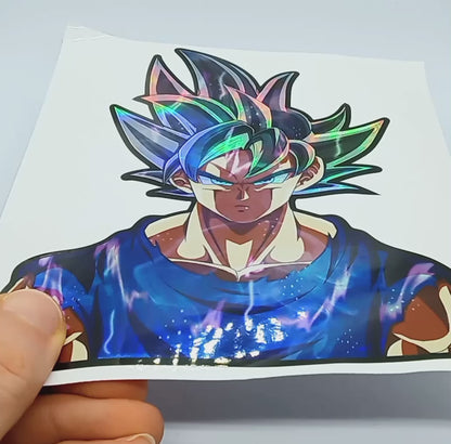 DRAGON BALL Z STICKER Son Goku Large Multi-Color Changing Die-Cut Anime 5"x5.5"