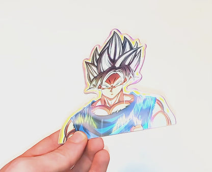 DRAGON BALL Z STICKER (1pcs) Large Tri-Color Goku Die-Cut DBZ Anime (See Video)