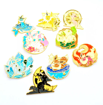 EEVEELUTION PIN SET (9pcs) Pokemon - All Nine Eeveelutions Enamel Lapel Brooches