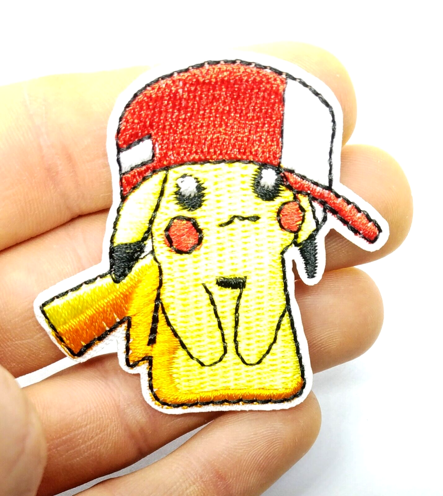 PIKACHU WITH HAT PATCH Pokemon Cool Iron On Embroidery Embroidered Toon Anime